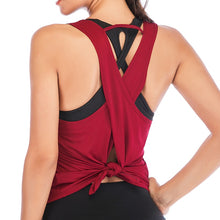 Load image into Gallery viewer, Seamless Yoga Shirts Sleeveless Backless Gym Tops
