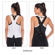 Load image into Gallery viewer, Seamless Yoga Shirts Sleeveless Backless Gym Tops
