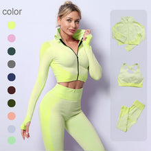 Load image into Gallery viewer, Women&#39;s Long Sleeve Yoga Suit (3pc)
