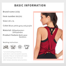 Load image into Gallery viewer, Seamless Yoga Shirts Sleeveless Backless Gym Tops
