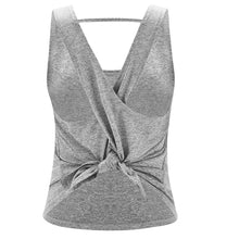 Load image into Gallery viewer, Seamless Yoga Shirts Sleeveless Backless Gym Tops
